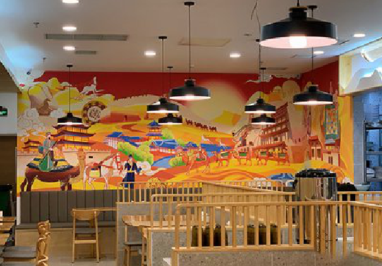 吴堡商业空间彩绘介绍。