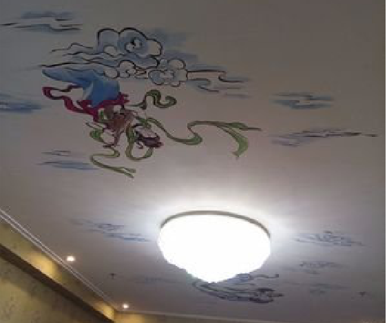 吴堡如何快速绘制天花板上的手绘墙?