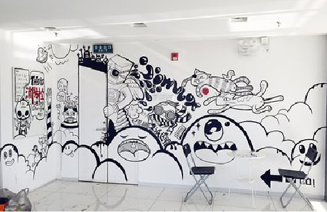 吴堡手绘墙并非传统涂鸦。